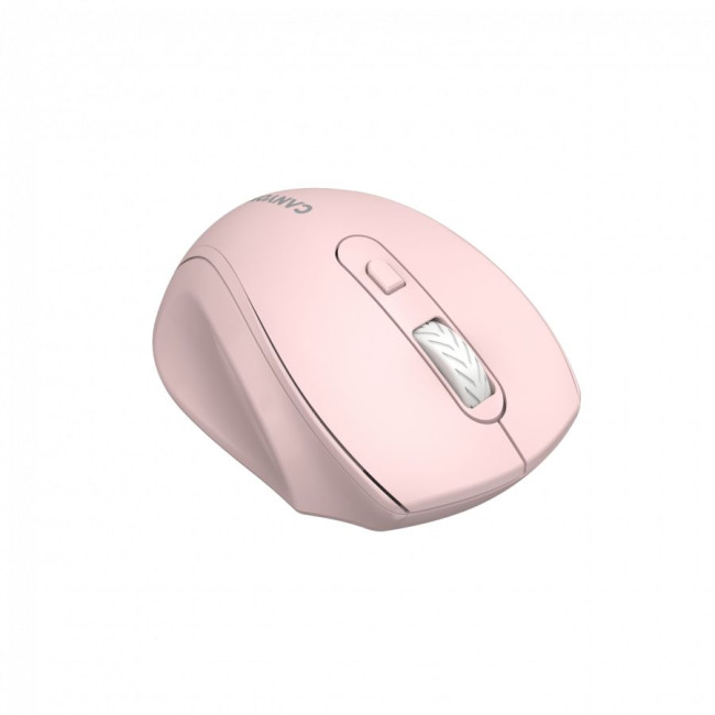 Canyon 6 buttons wireless 2.4Ghz mouse, MX8650A Sensor, DPI up to 1600,Injection case, 3 M life times left and right switches, 2xAAA battery, ABS material. Size: 105x71x40mm, Weight: 59g, Pink