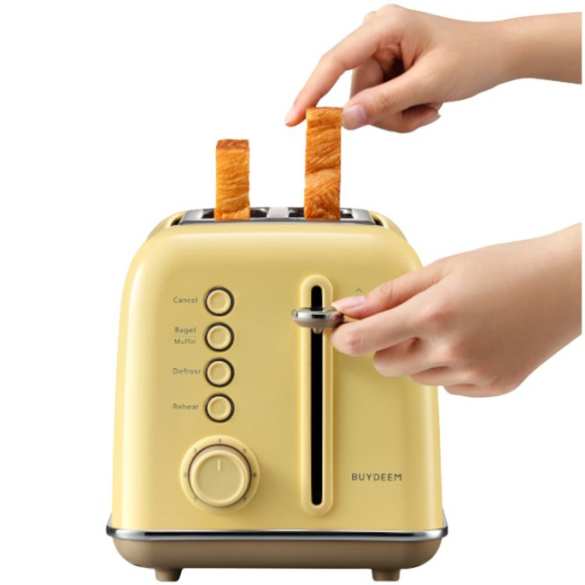 BUYDEEM 2 Slice Toaster, model DT620E, color Mellow Yellow, EU