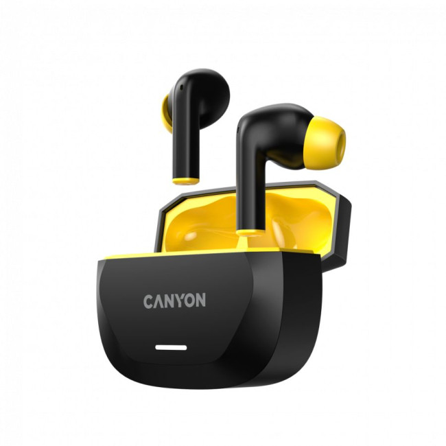 CANYON headset HEXAGON 7 TWS ANC+ENC Wireless Charge Black Yellow