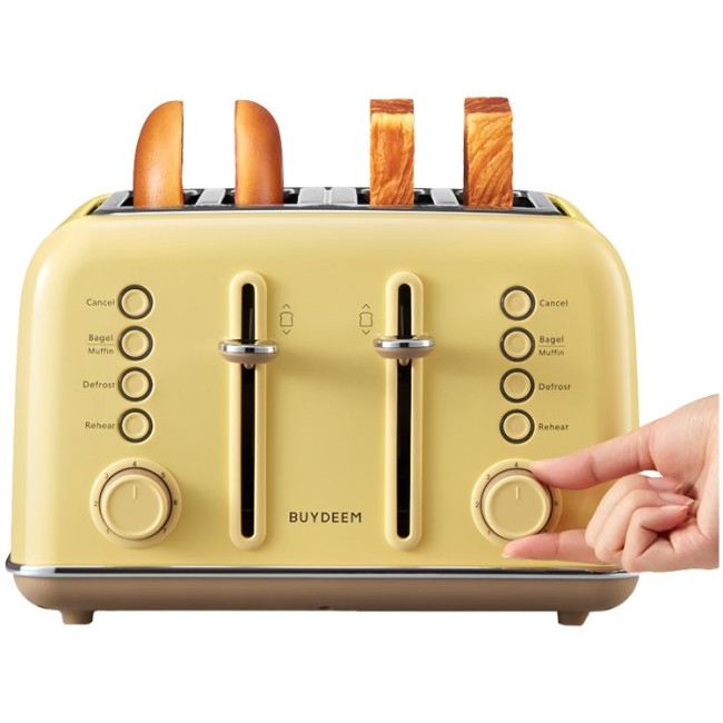 BUYDEEM 4 Slice Toaster, model DT640E, color Mellow Yellow, EU