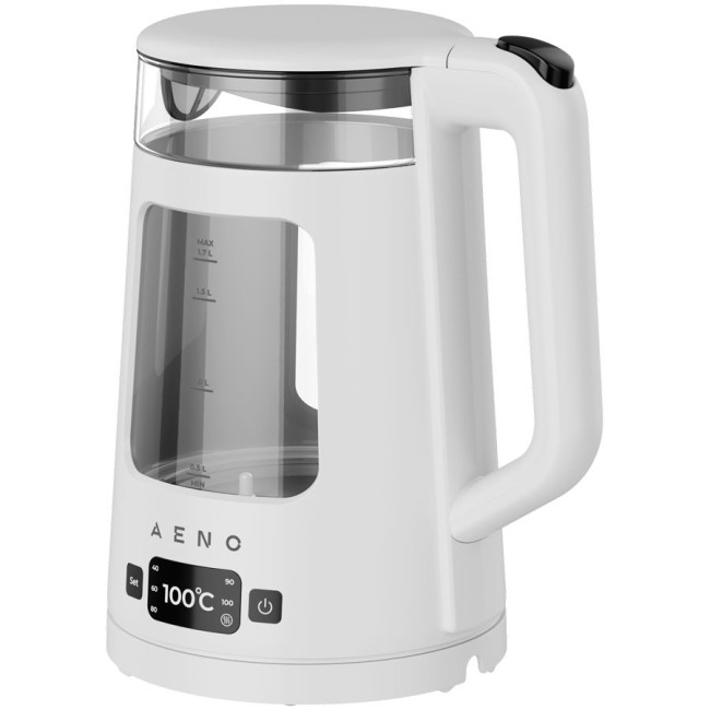 AENO Electric Kettle EK6: 1850-2200W, 2L, Strix, Square-shaped body, Transparent lid, High Resistant Glass, LED-Illumination, Auto Power Off, Dry tank Protection