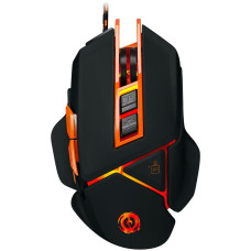 Маніпулятор миша дротова CANYON Optical gaming mouse  adjustable DPI setting 800/1600/2400/3200/4800/6400  LED backlight  moveable weight slot and retractable top cover for comfortable usage  Black rubber  cable length 1.70m  137*90*42mm  0.154kg(replacem