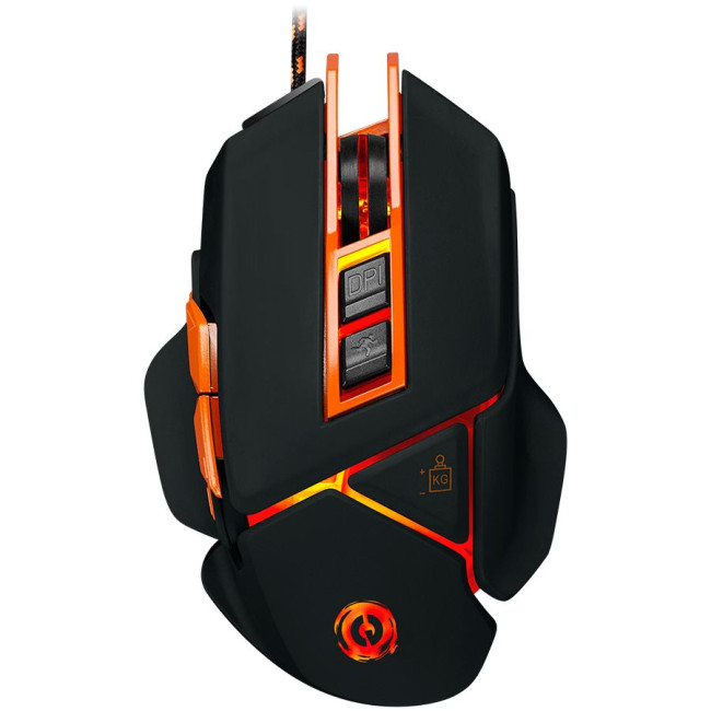 Маніпулятор миша дротова CANYON Optical gaming mouse  adjustable DPI setting 800/1600/2400/3200/4800/6400  LED backlight  moveable weight slot and retractable top cover for comfortable usage  Black rubber  cable length 1.70m  137*90*42mm  0.154kg(replacem