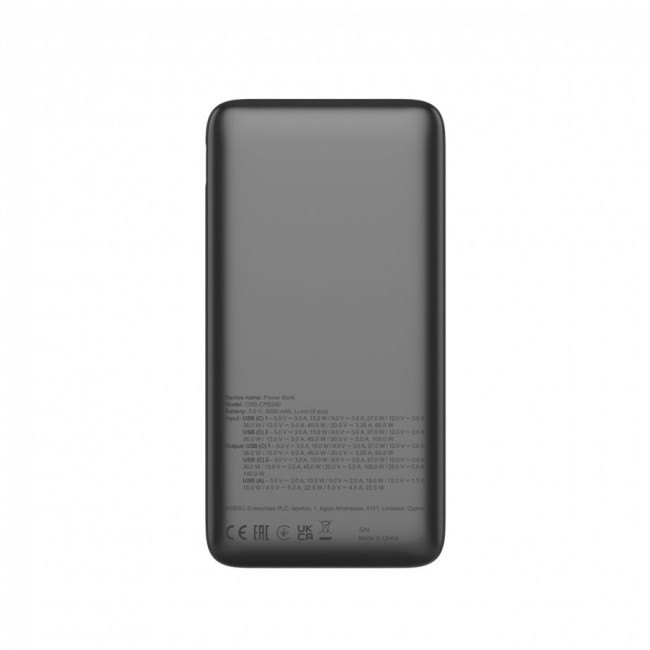 CANYON Power Bank PB-240, 25000mAh PD140W display power bank,Size160.0x82x27 mm Weight 508+-10g, Dark Grey