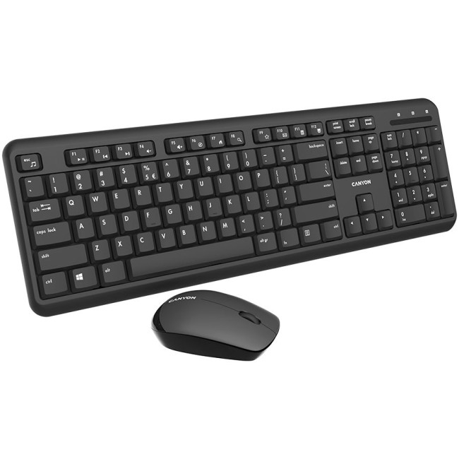 CANYON SET-W20 UK/US Keyboard+Mouse Velvet Wireless Black