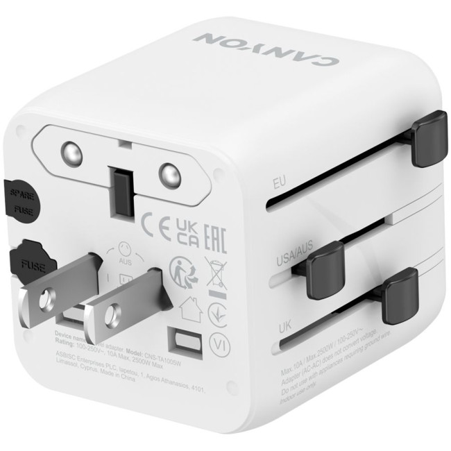 CANYON Travel Adapter OnTour One EU/UK/US/AUS White
