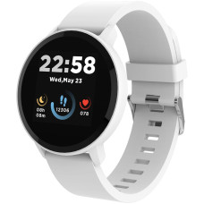 CANYON Lollypop SW-63, Smart watch, 1.3inches IPS full touch screen, Round watch, IP68 waterproof, multi-sport mode, BT5.0, compatibility with iOS and android, Silver white, Host: 25.2*42.5*10.7mm, Strap: 20*250mm, 45g