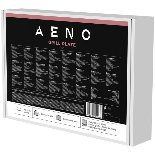 AENO Electric grill AEG0001 plate, Double-sided: flat&ribbed, Non-stick coating, size: 290*234mm, 1 pcs in set