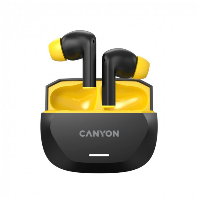 CANYON headset HEXAGON 7 TWS ANC+ENC Wireless Charge Black Yellow