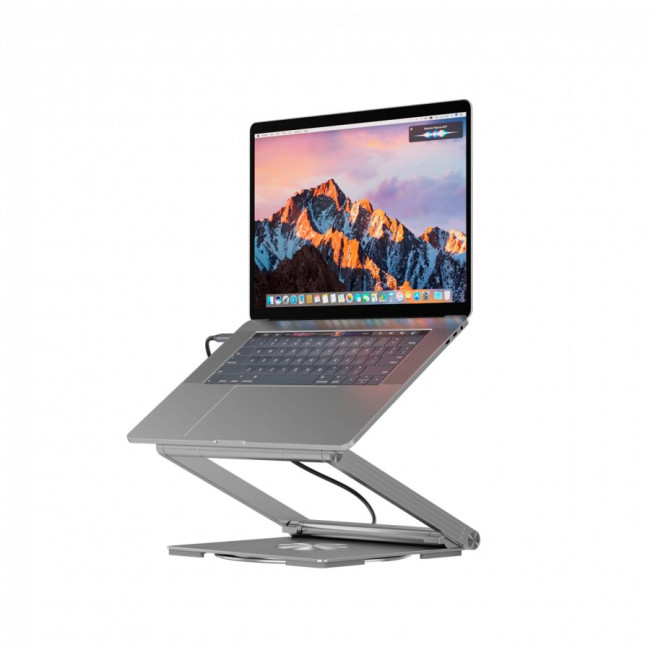 Canyon Laptop stands with hub, TYPE C F to HDMI2.0+2USB3.0+USBC3.0+RJ45+PD, TYEP C TO C cable 1m white with Emarker: HUSB332A, Material: Aluminum case+ABS+PS, Size: 245x240x27.2+/-0.3mm, Weight:1304g