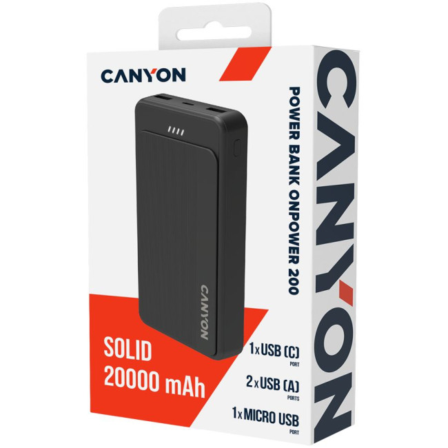 CANYON power bank OnPower 200  20000mAh Black