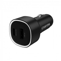 CANYON car charger OnDrive 48 PD 48W USB-A+USB-C Black