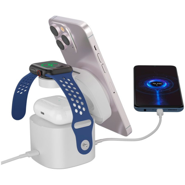 Canyon 4 in 1 Wireless Charging Stand, 30W max, Size: 70x70x70.3mm, weight: 414g, with 1M cable, white