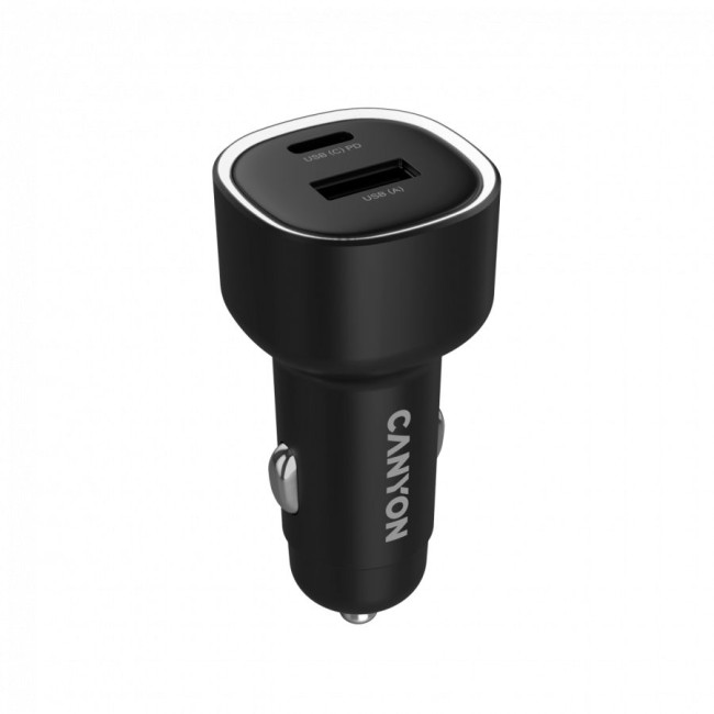 CANYON car charger OnDrive 85 PD 85W USB-A+USB-C Black