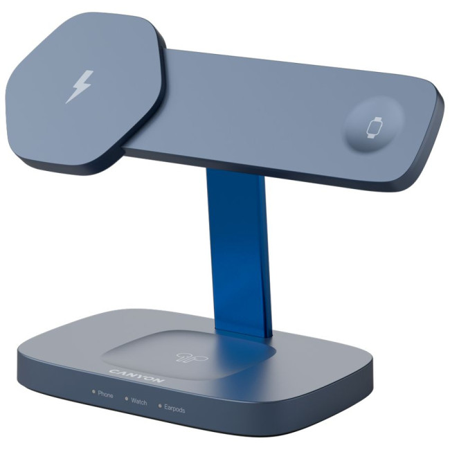 CANYON Wireless Charging Station Hexagon 310 3in1 DarkGrey/Blue