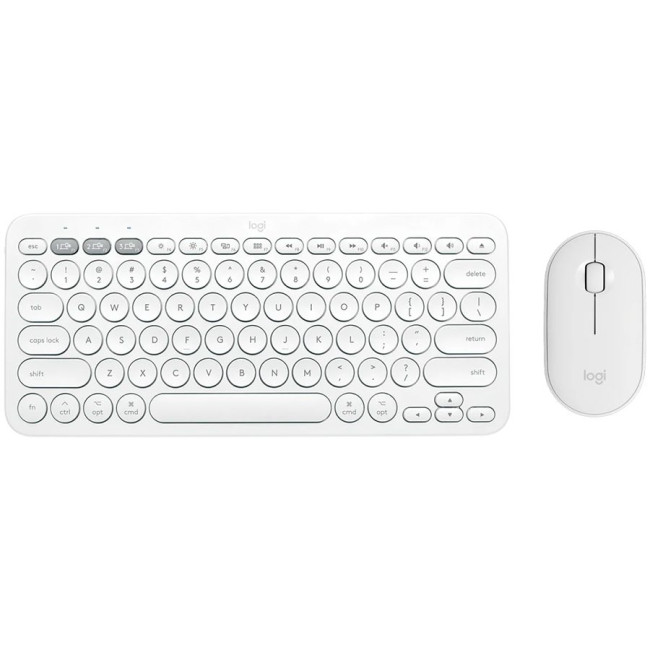 LOGITECH Pebble 2 Combo - TONAL WHITE - US INT'L - 2.4GHZ/BT - INTNL-973 - UNIVERSAL