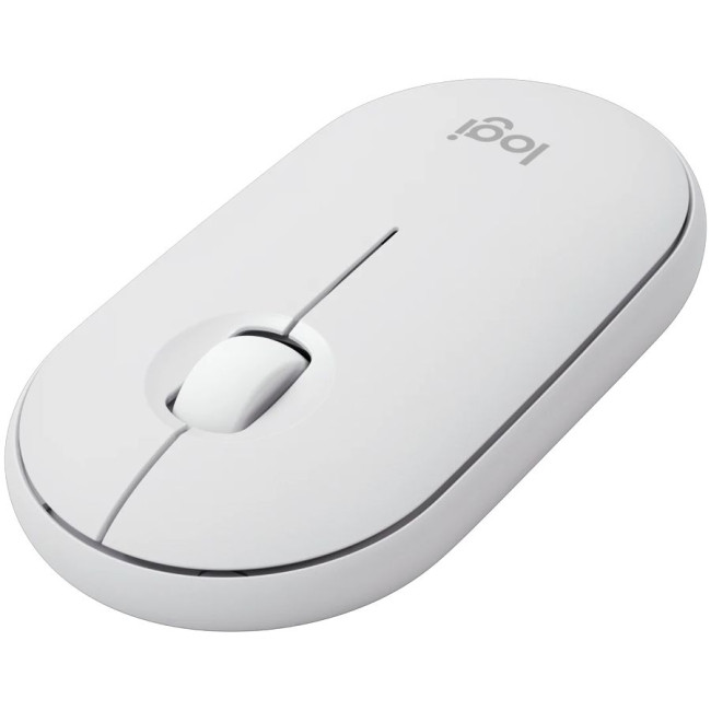 LOGITECH Pebble Mouse 2 M350s - TONAL WHITE - BT - EMEA-808 - DONGLELESS