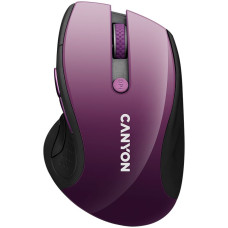 Маніпулятор миша бездротова CANYON MW-01 2.4GHz wireless mouse with 6 buttons  optical tracking - blue LED  DPI 1000/1200/1600  Purple pearl glossy  113x71x39.5mm  0.07kg