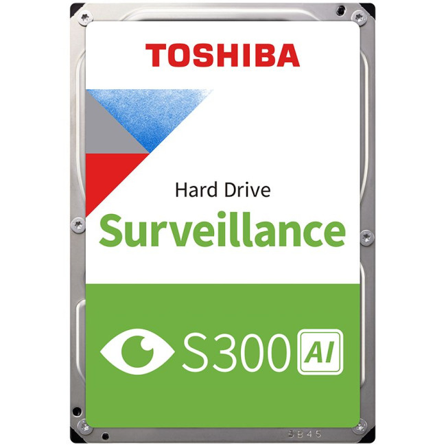 HDD Video Surveillance TOSHIBA S300 AI 8TB CMR, 3.5'', 512MB, 7200RPM, SATA, 64 cameras, 24/7, TBW: 550