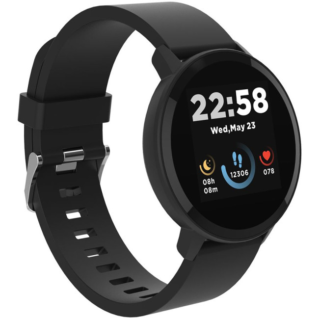 CANYON Lollypop SW-63, Smart watch, 1.3inches IPS full touch screen, Round watch, IP68 waterproof, multi-sport mode, BT5.0, compatibility with iOS and android, black, Host: 25.2*42.5*10.7mm, Strap: 20*250mm, 45g