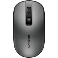 CANYON MW-18, 2.4GHz Wireless Rechargeable Mouse with Pixart sensor, 4keys, Silent switch for right/left keys,DPI: 800/1200/1600, Max. usage 50 hours for one time full charged, 300mAh Li-poly battery, Dark grey, cable length 0.6m, 116.4*63.3*32.3mm, 0.075