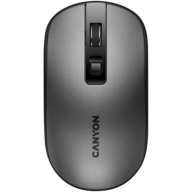CANYON MW-18, 2.4GHz Wireless Rechargeable Mouse with Pixart sensor, 4keys, Silent switch for right/left keys,DPI: 800/1200/1600, Max. usage 50 hours for one time full charged, 300mAh Li-poly battery, Dark grey, cable length 0.6m, 116.4*63.3*32.3mm, 0.075