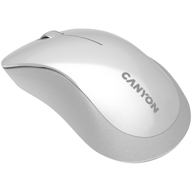 CANYON MW-11, 2.4 GHz  Wireless mouse ,with 3 buttons, DPI 1200, Battery:AAA*2pcs  ,pearl white grey67*109*38mm 0.063kg