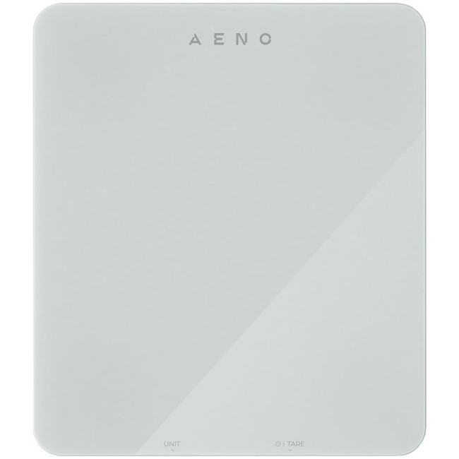 AENO Kitchen Scale KS1S Smart, Max load - 8 kg, Bluetooth, 10,000+ products & meals, 25 indicators analysis, Coffee mode, 6 unit conversion: kg, g, lb, fl, oz, ml, Material - glass