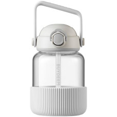 BUYDEEM Pop-Up Straw Glass Bottle 800 ml, model DG78, color Oat White