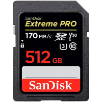 SANDISK Extreme 512GB SDXC Memory Card + 1 year RescuePRO Deluxe up to 180MB/s & 130MB/s Read/Write speeds, UHS-I, Class 10, U3, V30