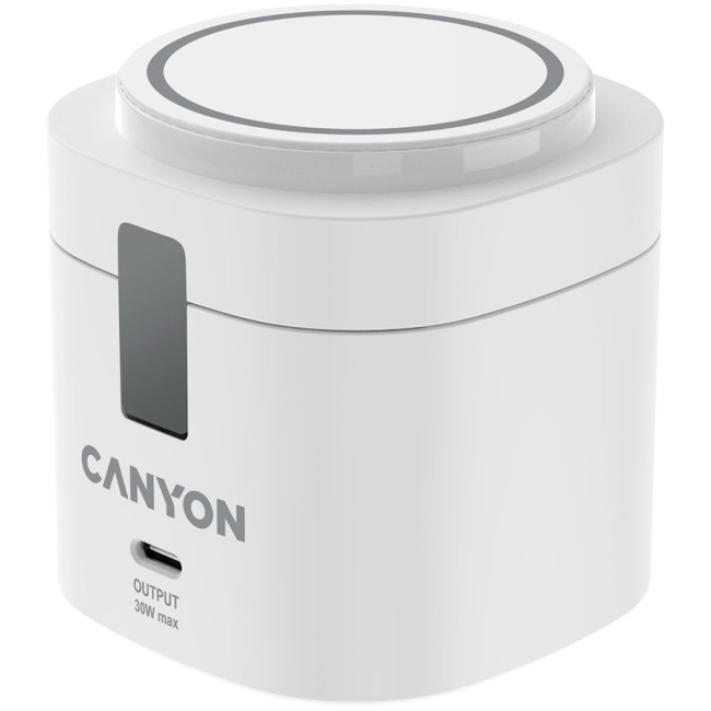Canyon 4 in 1 Wireless Charging Stand, 30W max, Size: 70x70x70.3mm, weight: 414g, with 1M cable, white