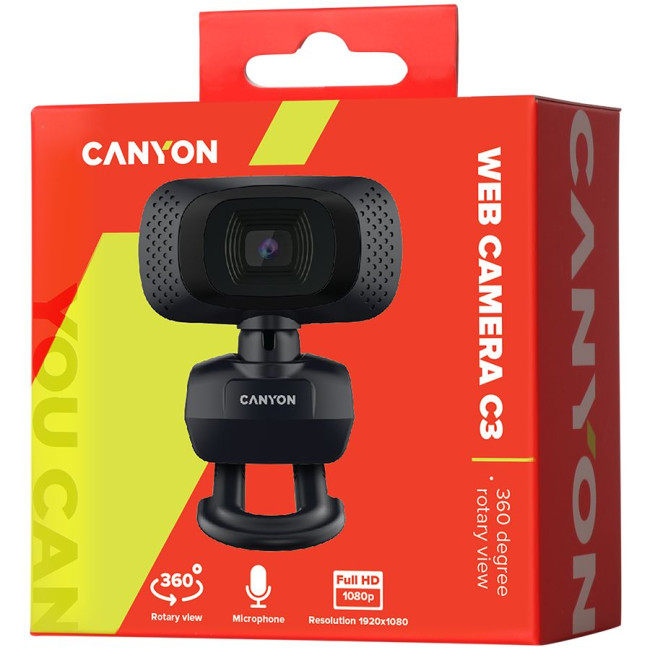 CANYON webcam C3 HD 720p Black