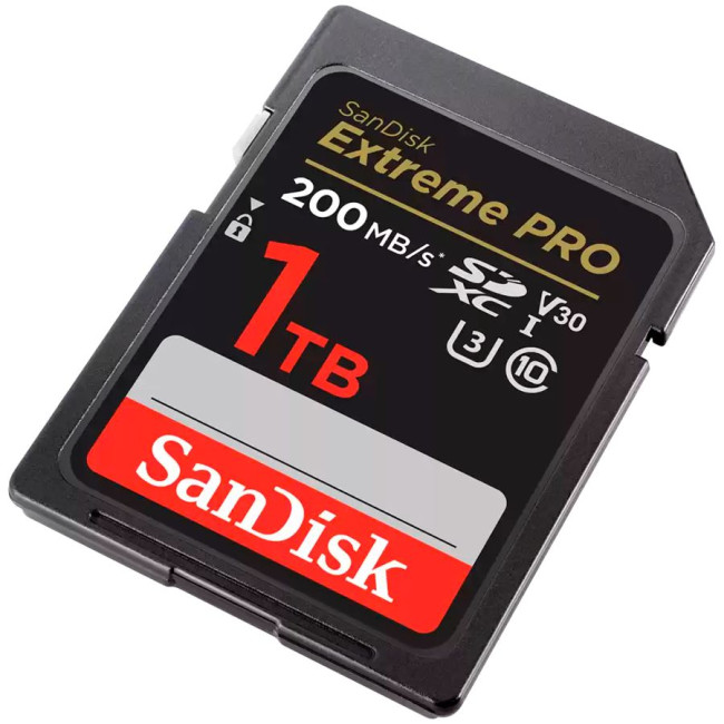 SANDISK Extreme PRO 1TB SDXC Memory Card + 2 years RescuePRO Deluxe up to 200MB/s & 140MB/s Read/Write speeds, UHS-I, Class 10, U3, V30