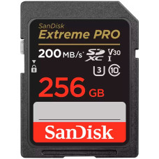 SANDISK Extreme PRO 256GB SDXC Memory Card + 2 years RescuePRO Deluxe up to 200MB/s & 140MB/s Read/Write speeds, UHS-I, Class 10, U3, V30
