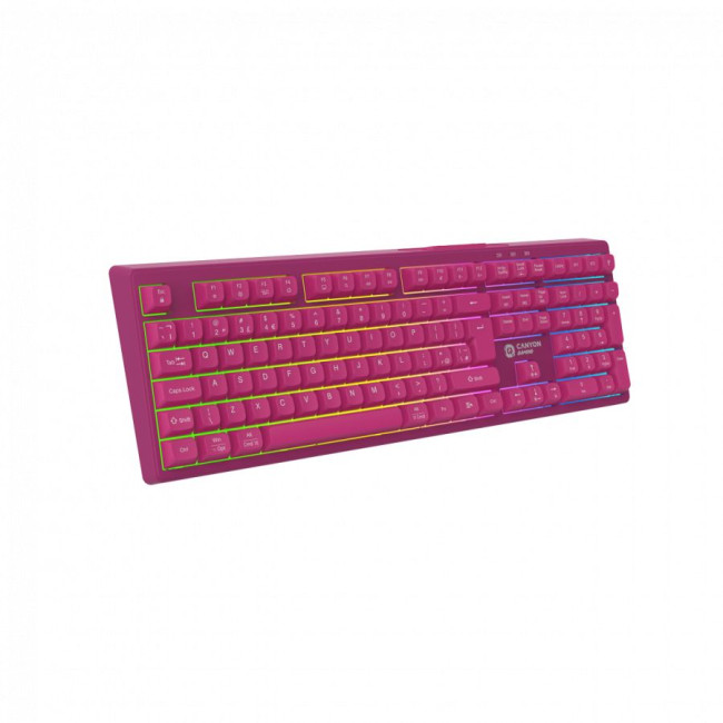 Canyon 105keys gaming keyboard,with 2.4G+ Bluetooth mode, battery 2000mAh, RGB backlight 3 types and 7 colors, size:407*119*19mm, PVC cable 1.8M , Black,weight:556+/-10g