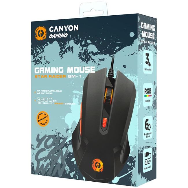 CANYON mouse Star Raider GM-1 RGB 6buttons Wired Black