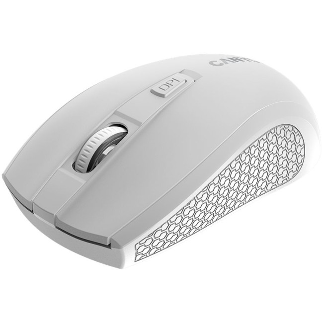 CANYON MW-7, 2.4Ghz wireless mouse, 6 buttons, DPI 800/1200/1600, with 1 AA battery ,size 110*60*37mm,58g,white