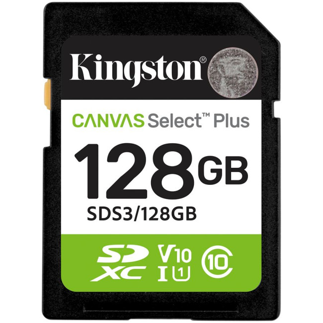 Kingston 128GB SDXC Canvas Select Plus Gen3 150MB/s C10 UHS-I U1 V10