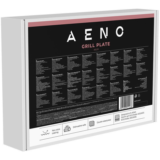 AENO Electric grill AEG0001 plate, Double-sided: flat&ribbed, Non-stick coating, size: 290*234mm, 1 pcs in set