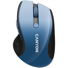 Маніпулятор миша бездротова CANYON MW-01 2.4GHz wireless mouse with 6 buttons  optical tracking - blue LED  DPI 1000/1200/1600  Blue Gray pearl glossy  113x71x39.5mm  0.07kg