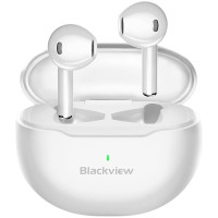 Blackview AirBuds 6 TWS Bluetooth headset, with microphone, BT V5.3, IPX7 Waterproof, Android/iOS/Harmony compatible, Smart Touch Control, battery EarBud 30mAh*2+Charging Case 320mAh, 62*23.5*53.5mm, 0.034kg, White