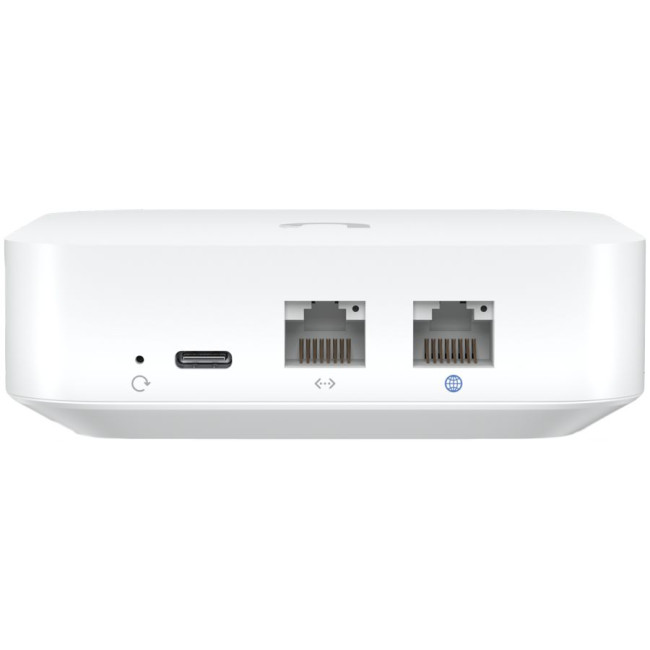 UBIQUITI Gateway Lite; Up to 10x routing performance increase over USG; Managed with a CloudKey, Official UniFi Hosting, or UniFi Network Server; (1) GbE WAN port; (1) GbE LAN port; Compact footprint; USB-C powered (adapter included); Managed with UniFi N