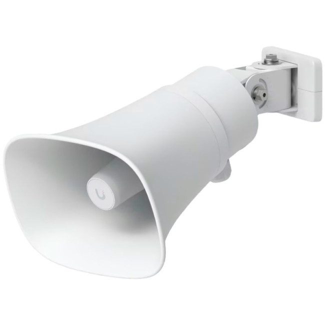 Ubiquiti UP-AI-Horn-Speaker-W All-weather PoE 120 dB horn speaker with advanced AI alert functionality and versatile wall, corner, and pole mounting options
