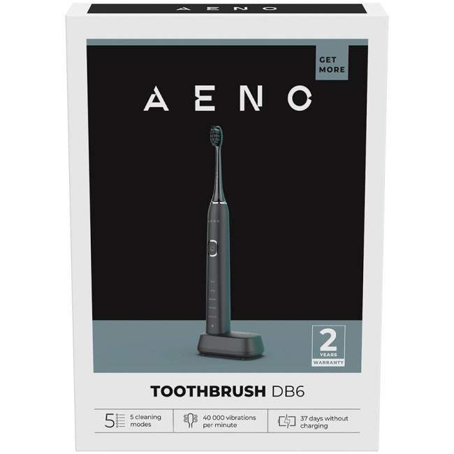 AENO Sonic Electric Toothbrush DB6: Black, 5 modes, wireless charging, 46000rpm, 40 days without charging, IPX7