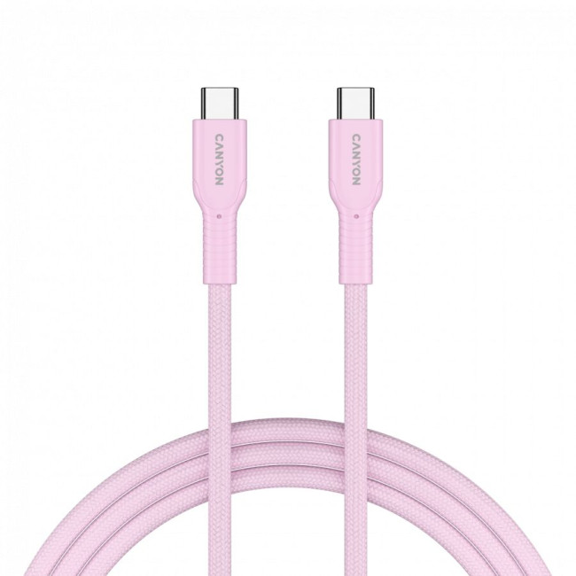 CANYON cable OnWire 60CL C-C 60W COLOR Braided 1m Pink