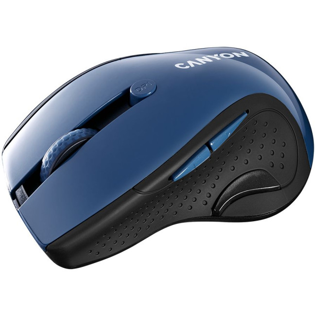 Маніпулятор миша бездротова CANYON MW-01 2.4GHz wireless mouse with 6 buttons  optical tracking - blue LED  DPI 1000/1200/1600  Blue Gray pearl glossy  113x71x39.5mm  0.07kg