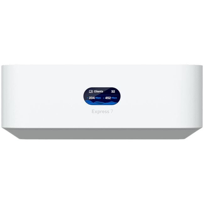 Ubiquiti UniFi Express 7 UX7 Mesh-scalable, super-compact 10G Cloud Gateway with integrated WiFi 7, 10 GbE RJ45 WAN port, 2.5 GbE RJ45 LAN port to extend network, up to 30+ UniFi devices and 300+ clients