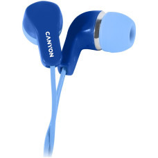 Головні дротові навушники-вкладиші з вбудованим мікрофоном CANYON EPM-02 Stereo Earphones with inline microphone  Blue  cable length 1.2m  20*15*10mm  0.013kg