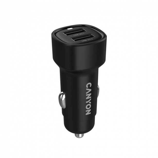 CANYON car charger OnDrive 24  24W 2xUSB-A Black