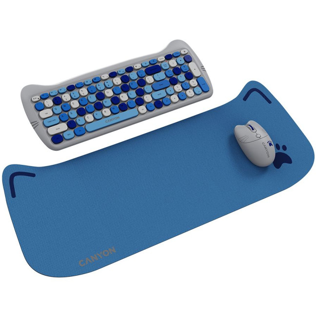 CANYON HSET-W6 EN Keyboard+Mouse Kitty Edition AAA+АА Wireless Blue